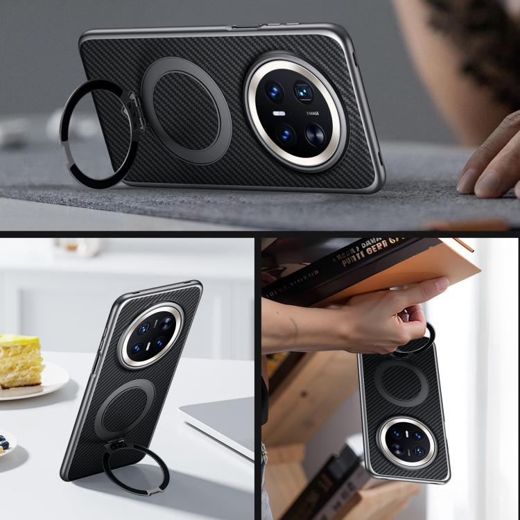 For Huawei Mate 70 SULADA Kevlar Texture MagSafe Magnetic Holder Phone Case
