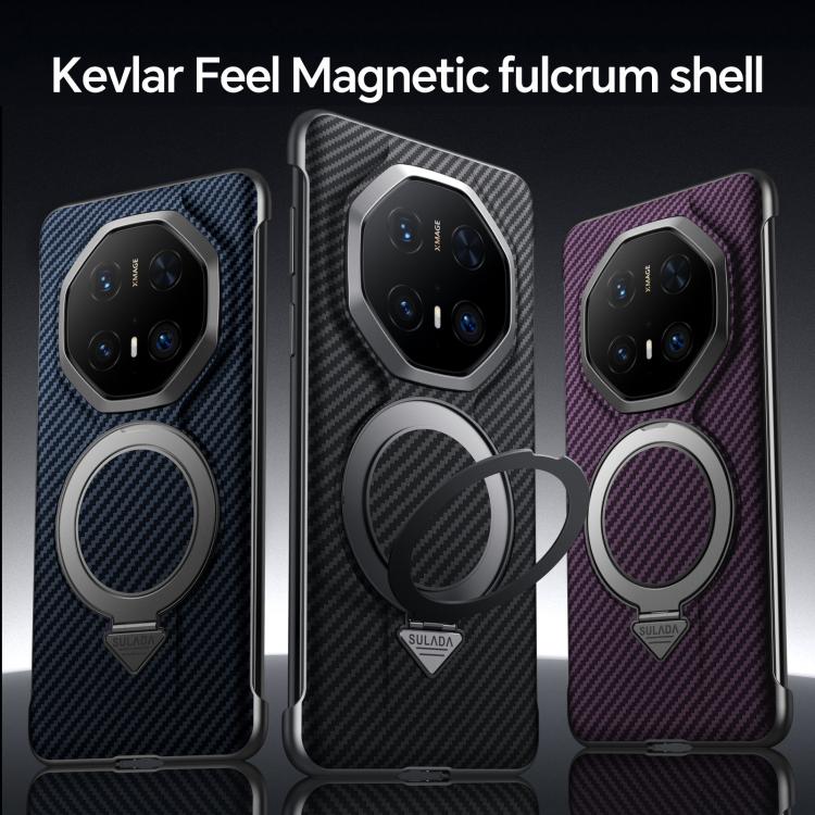 For Huawei Mate 70 RS Ultimate SULADA Kevlar Texture MagSafe Magnetic Holder Phone Case
