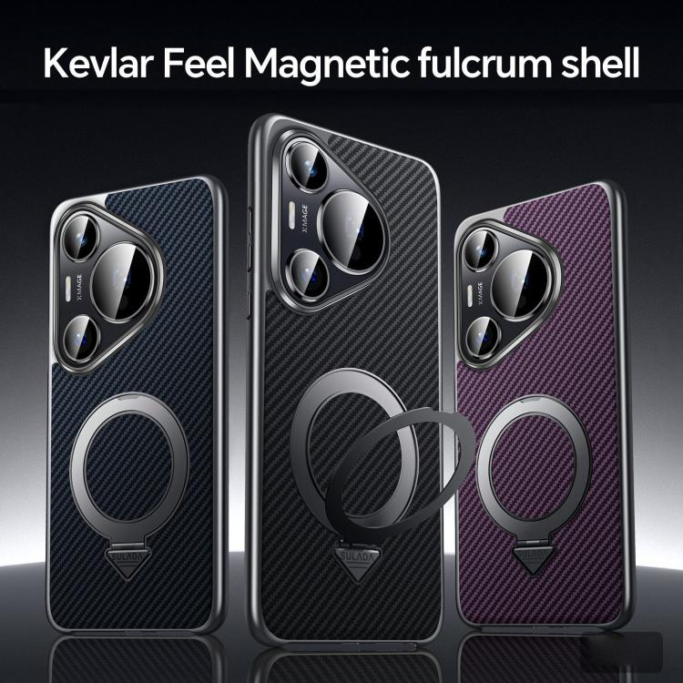 For Huawei Pura 70 SULADA Kevlar Texture MagSafe Magnetic Holder Phone Case