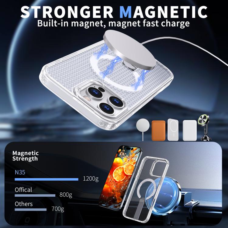 For iPhone 15 Plus / 14 Plus Honeycomb Cooling MagSafe Holder Phone Case