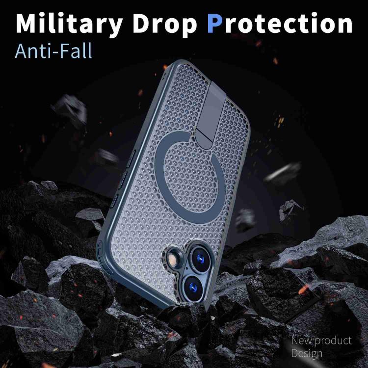 For iPhone 17 Honeycomb Cooling MagSafe Holder Phone Case
