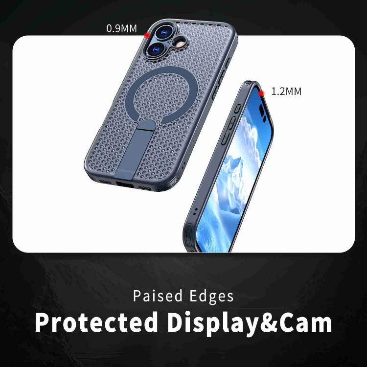 For iPhone 17 Honeycomb Cooling MagSafe Holder Phone Case