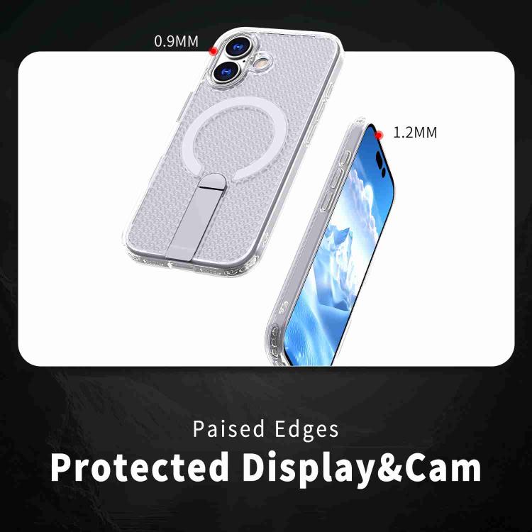 For iPhone 17 Honeycomb Cooling MagSafe Holder Phone Case
