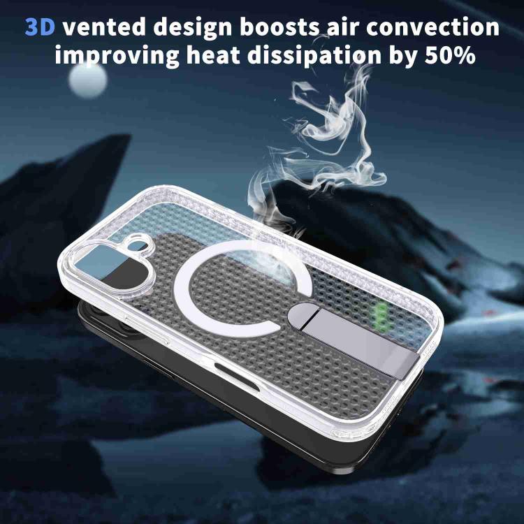 For iPhone 17 Honeycomb Cooling MagSafe Holder Phone Case
