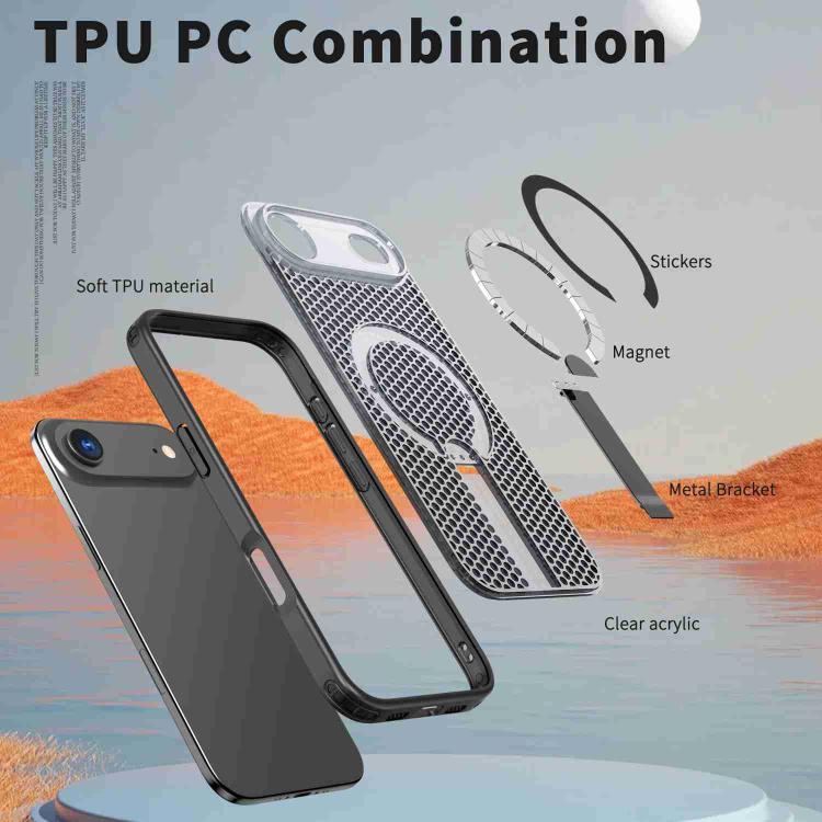 For iPhone Air Honeycomb Cooling MagSafe Holder Phone Case