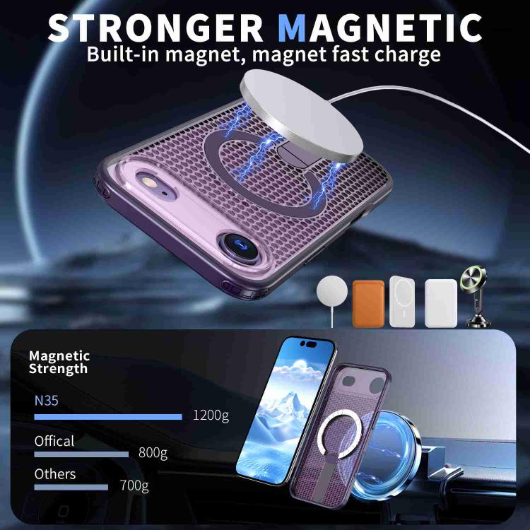 For iPhone Air Honeycomb Cooling MagSafe Holder Phone Case