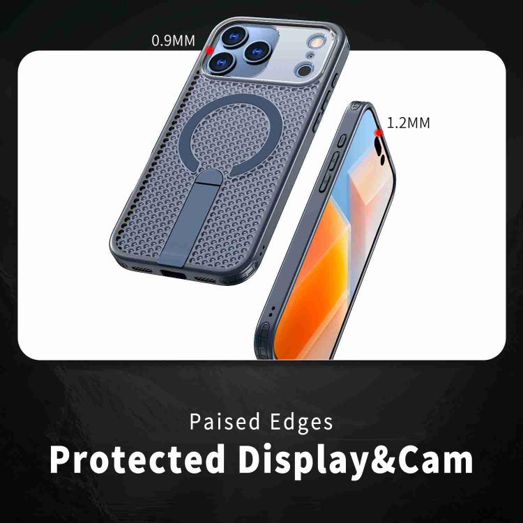 For iPhone 17 Pro Max Honeycomb Cooling MagSafe Holder Phone Case