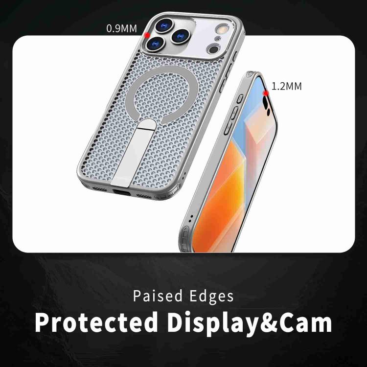 For iPhone 17 Pro Max Honeycomb Cooling MagSafe Holder Phone Case