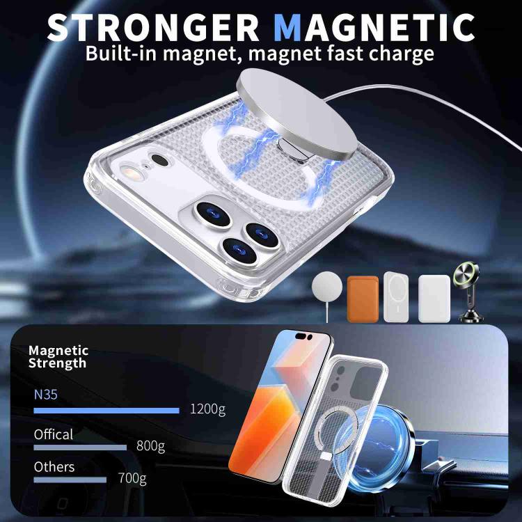 For iPhone 17 Pro Max Honeycomb Cooling MagSafe Holder Phone Case