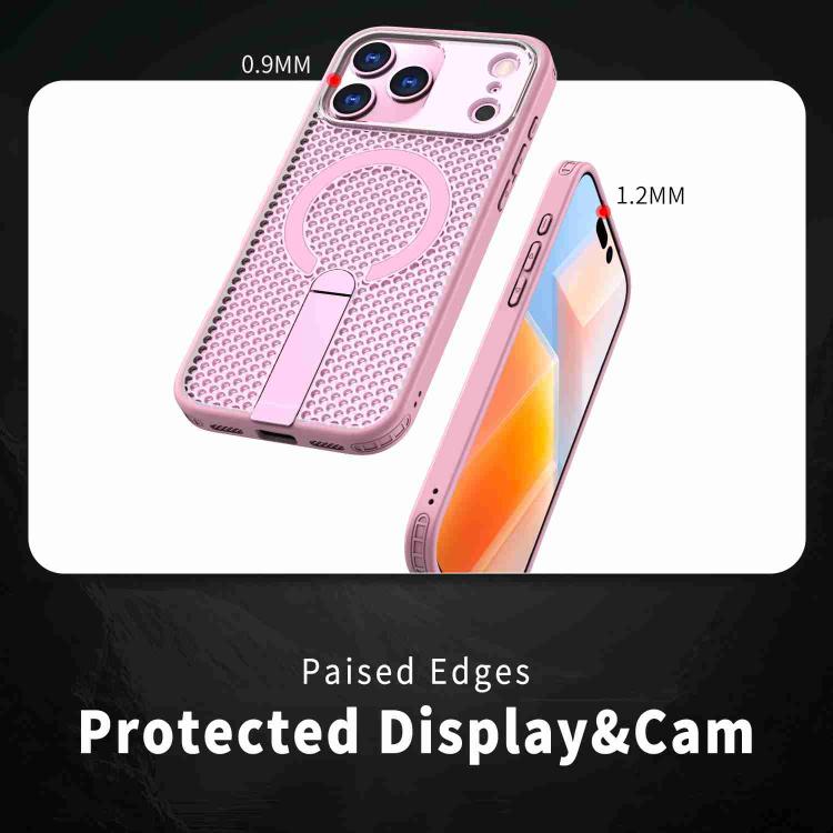For iPhone 17 Pro Max Honeycomb Cooling MagSafe Holder Phone Case