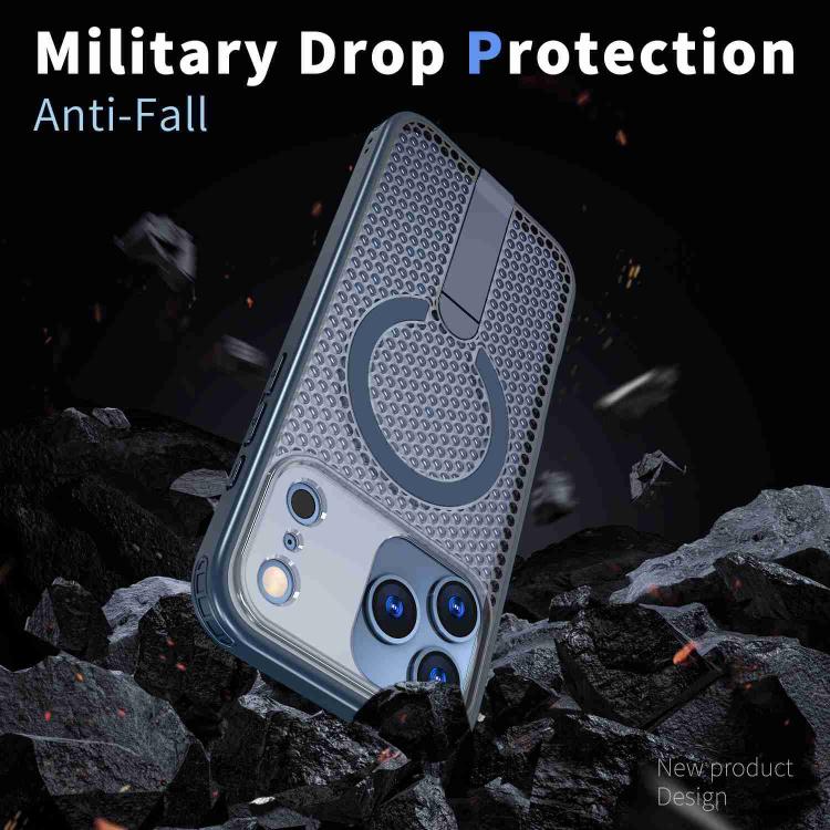 For iPhone 17 Pro Honeycomb Cooling MagSafe Holder Phone Case