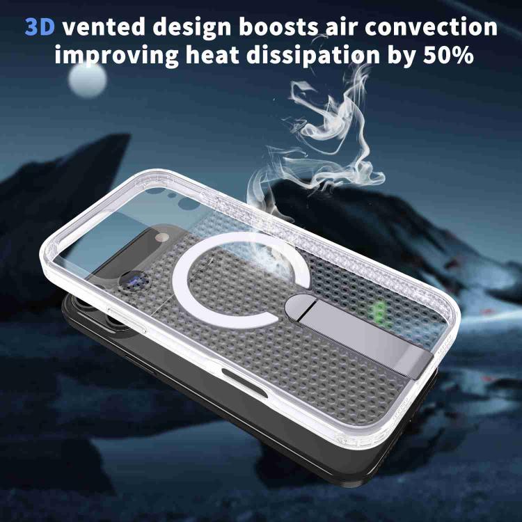 For iPhone 17 Pro Honeycomb Cooling MagSafe Holder Phone Case
