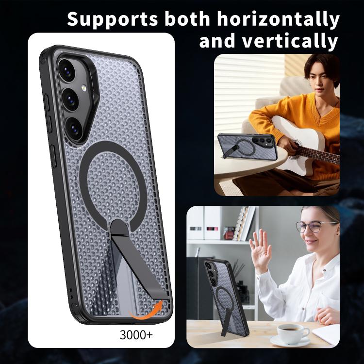 For Samsung Galaxy S25+ 5G / S24+ 5G Honeycomb Cooling MagSafe Holder Phone Case
