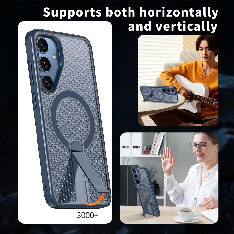 For Samsung Galaxy S25+ 5G / S24+ 5G Honeycomb Cooling MagSafe Holder Phone Case