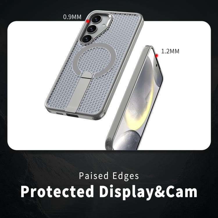 For Samsung Galaxy S25+ 5G / S24+ 5G Honeycomb Cooling MagSafe Holder Phone Case