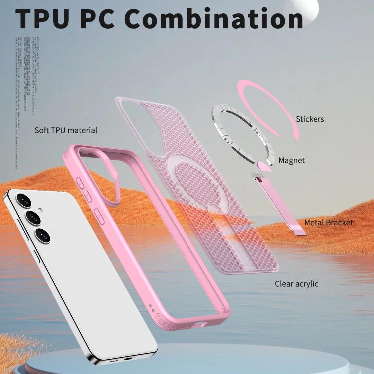 For Samsung Galaxy S25+ 5G / S24+ 5G Honeycomb Cooling MagSafe Holder Phone Case