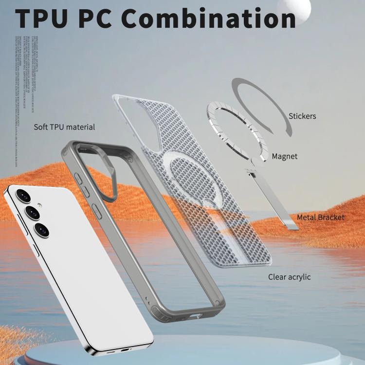 For Samsung Galaxy S25 5G / S24 5G Honeycomb Cooling MagSafe Holder Phone Case