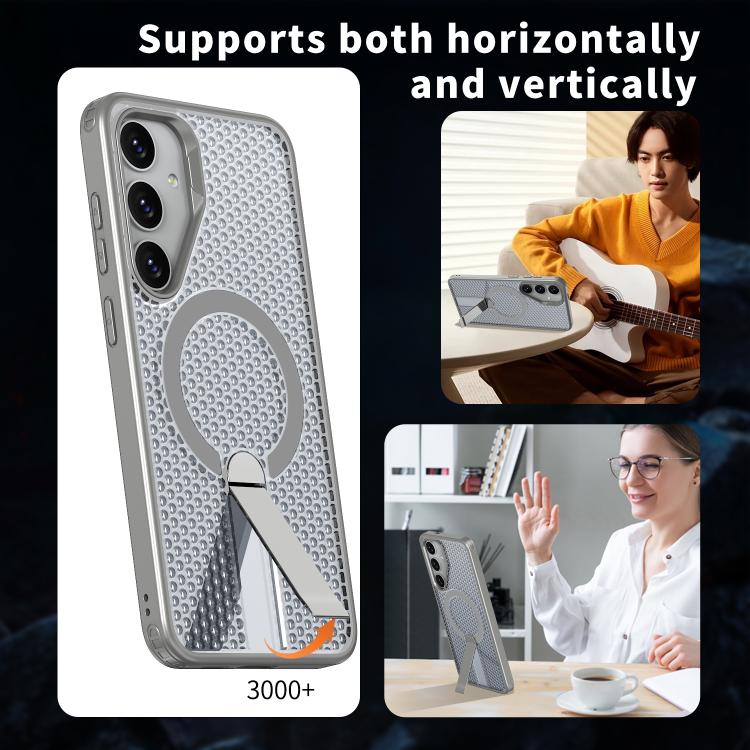 For Samsung Galaxy S25 5G / S24 5G Honeycomb Cooling MagSafe Holder Phone Case