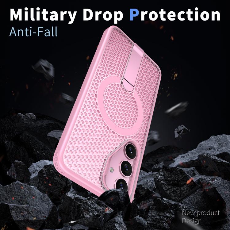 For Samsung Galaxy S25 5G / S24 5G Honeycomb Cooling MagSafe Holder Phone Case