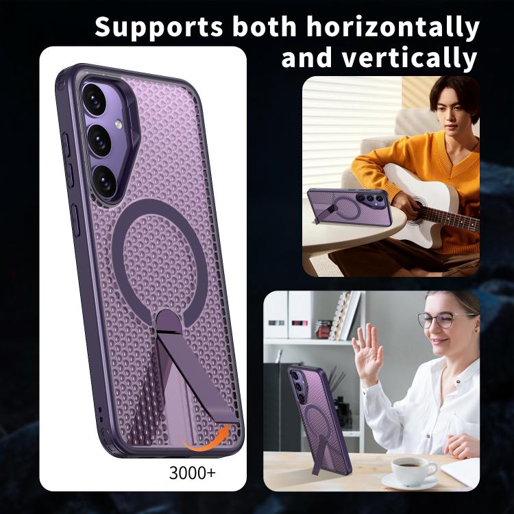 For Samsung Galaxy S25 5G / S24 5G Honeycomb Cooling MagSafe Holder Phone Case