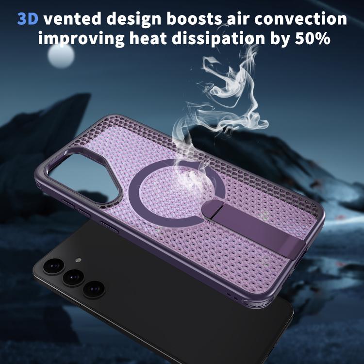 For Samsung Galaxy S25 5G / S24 5G Honeycomb Cooling MagSafe Holder Phone Case