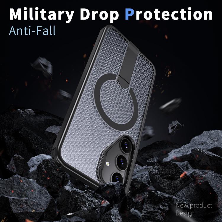 For Samsung Galaxy S25 Ultra 5G Honeycomb Cooling MagSafe Holder Phone Case