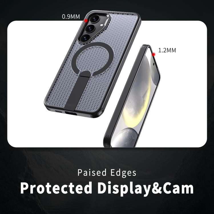 For Samsung Galaxy S25 Ultra 5G Honeycomb Cooling MagSafe Holder Phone Case