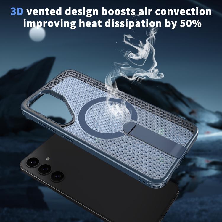 For Samsung Galaxy S25 Ultra 5G Honeycomb Cooling MagSafe Holder Phone Case