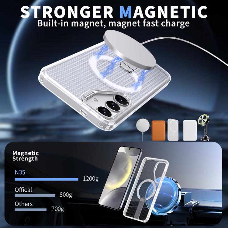 For Samsung Galaxy S25 Ultra 5G Honeycomb Cooling MagSafe Holder Phone Case