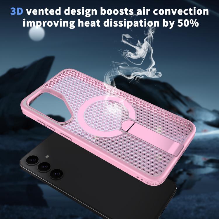 For Samsung Galaxy S25 Ultra 5G Honeycomb Cooling MagSafe Holder Phone Case