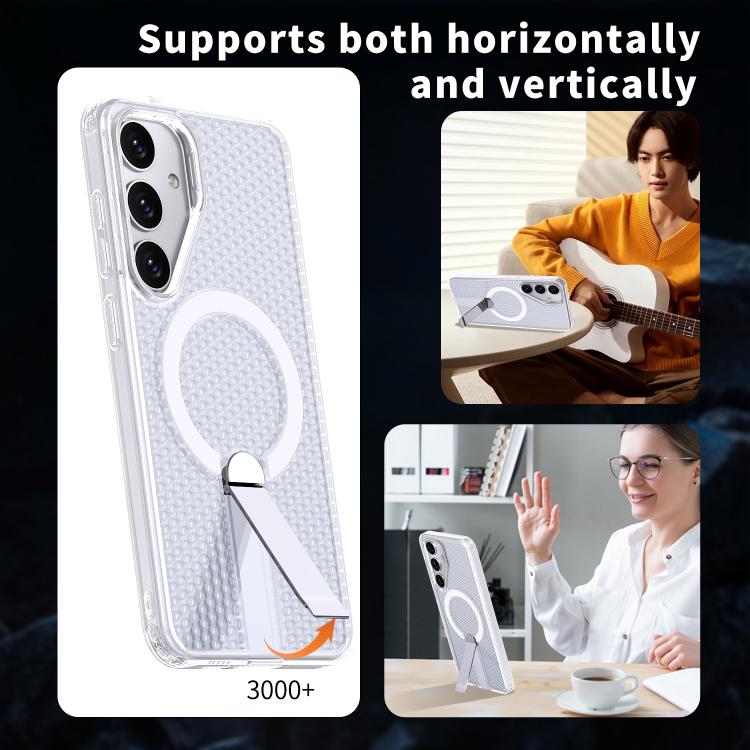 For Samsung Galaxy S24 Ultra 5G Honeycomb Cooling MagSafe Holder Phone Case