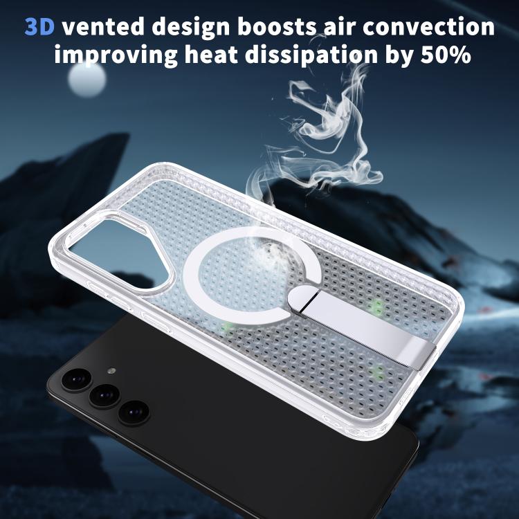 For Samsung Galaxy S24 Ultra 5G Honeycomb Cooling MagSafe Holder Phone Case