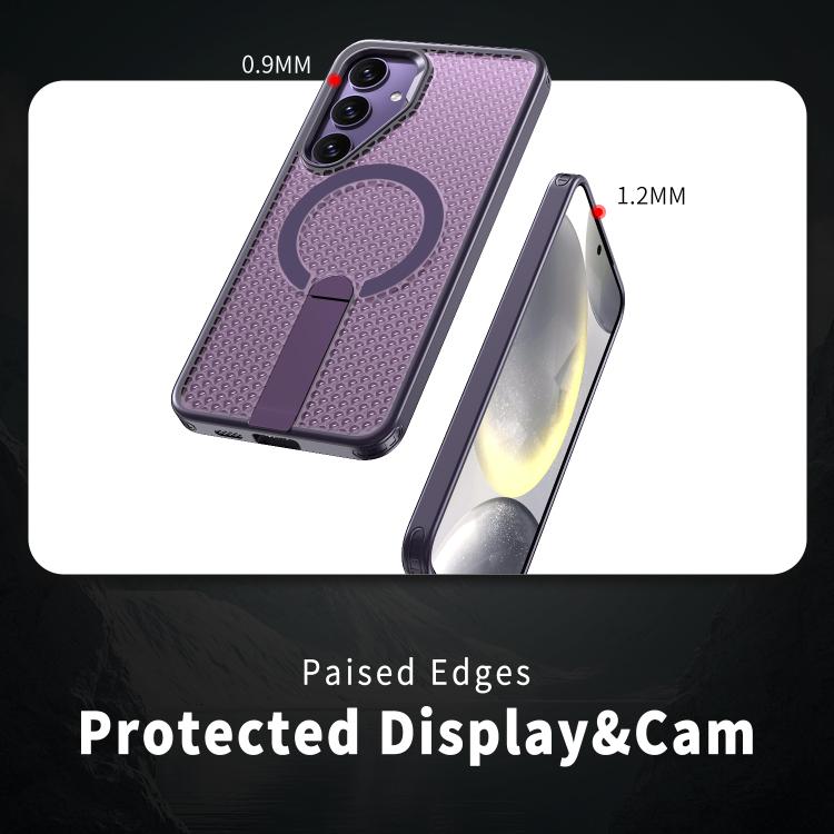 For Samsung Galaxy S24 Ultra 5G Honeycomb Cooling MagSafe Holder Phone Case