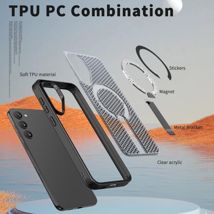For Samsung Galaxy S23+ 5G Honeycomb Cooling MagSafe Holder Phone Case