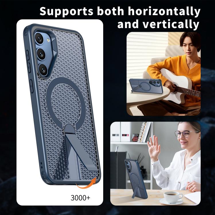 For Samsung Galaxy S23+ 5G Honeycomb Cooling MagSafe Holder Phone Case