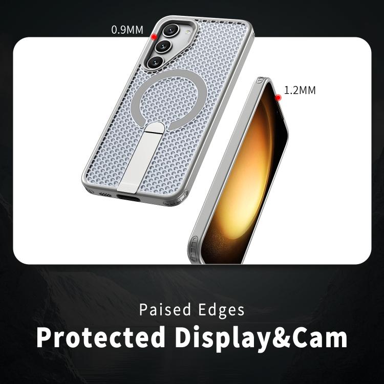 For Samsung Galaxy S23+ 5G Honeycomb Cooling MagSafe Holder Phone Case