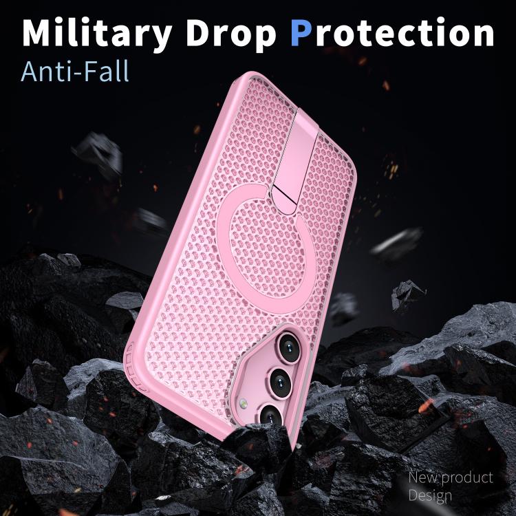 For Samsung Galaxy S23+ 5G Honeycomb Cooling MagSafe Holder Phone Case