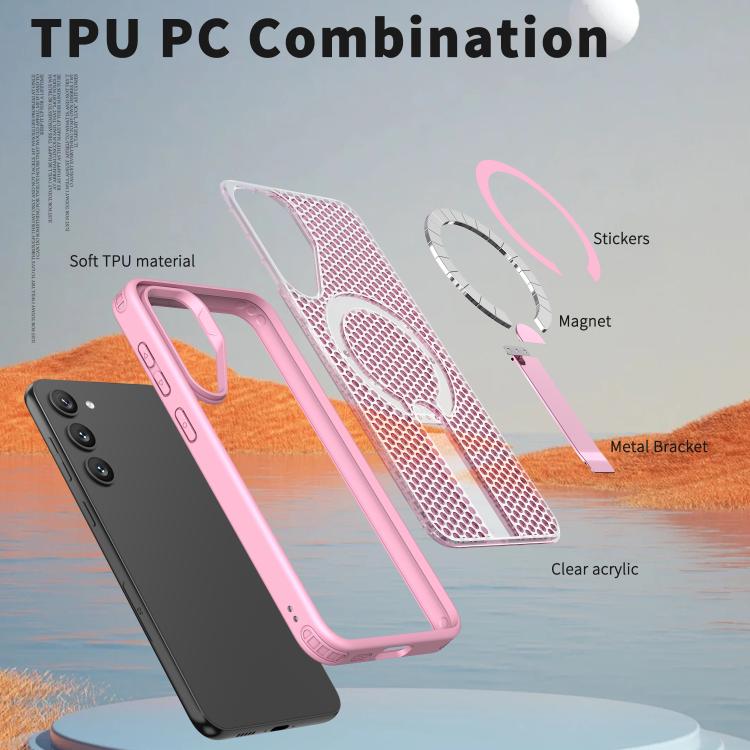 For Samsung Galaxy S23+ 5G Honeycomb Cooling MagSafe Holder Phone Case