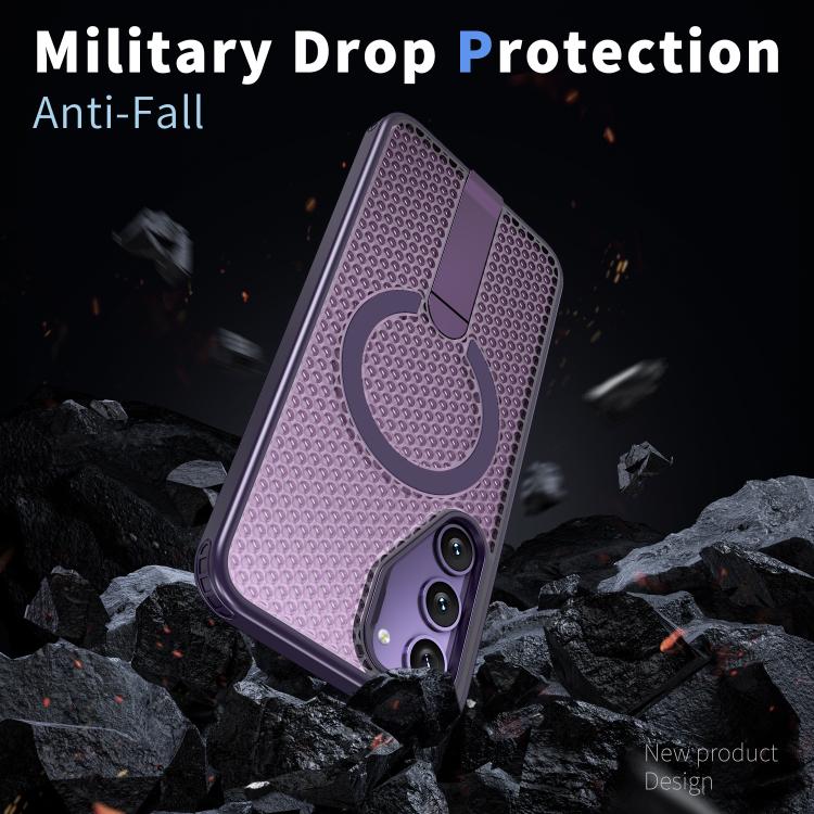 For Samsung Galaxy S23+ 5G Honeycomb Cooling MagSafe Holder Phone Case