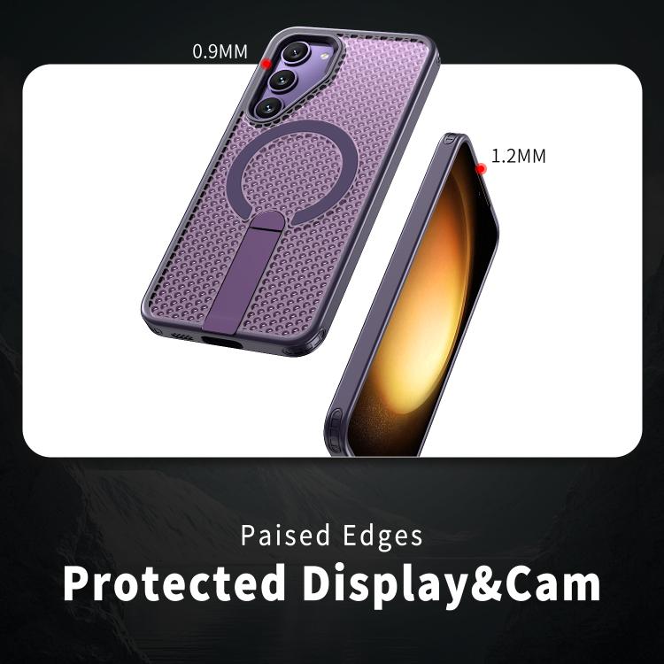 For Samsung Galaxy S23+ 5G Honeycomb Cooling MagSafe Holder Phone Case
