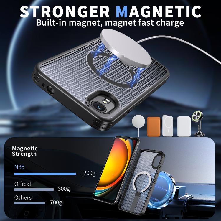 For Samsung Galaxy Xcover7 Honeycomb Cooling MagSafe Holder Phone Case