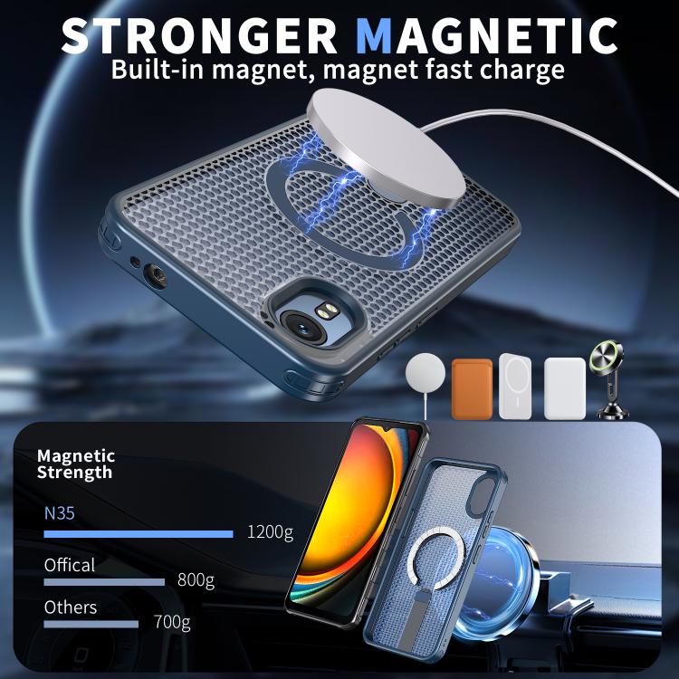 For Samsung Galaxy Xcover7 Honeycomb Cooling MagSafe Holder Phone Case