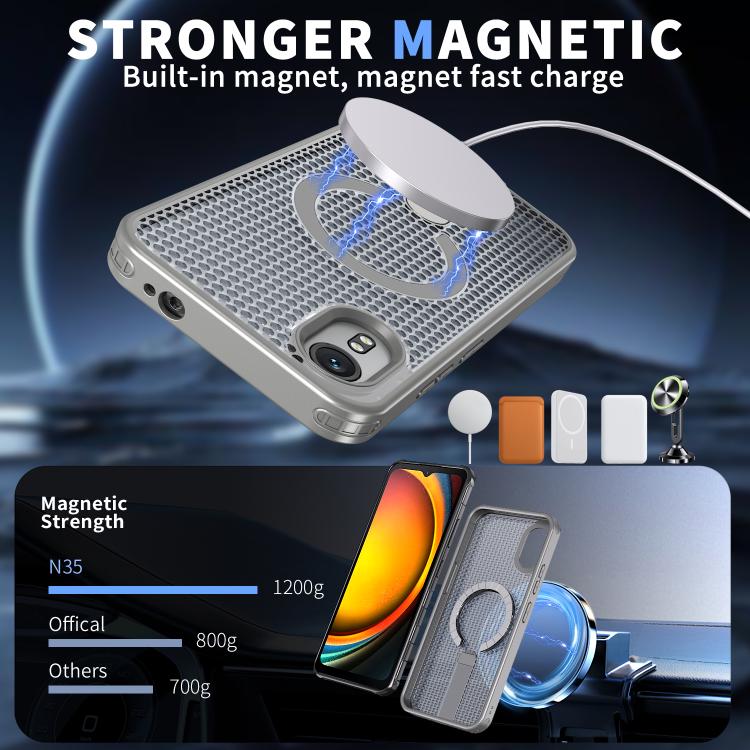 For Samsung Galaxy Xcover7 Honeycomb Cooling MagSafe Holder Phone Case