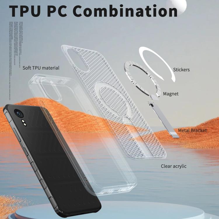 For Samsung Galaxy Xcover7 Honeycomb Cooling MagSafe Holder Phone Case