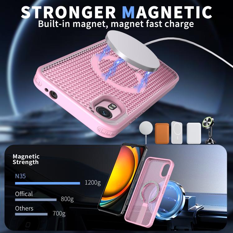 For Samsung Galaxy Xcover7 Honeycomb Cooling MagSafe Holder Phone Case