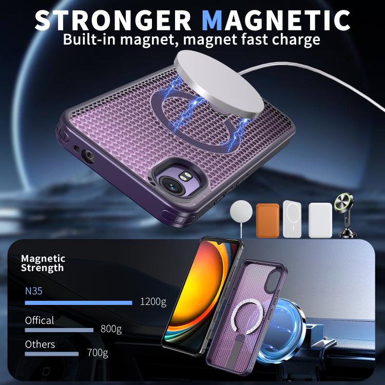 For Samsung Galaxy Xcover7 Honeycomb Cooling MagSafe Holder Phone Case
