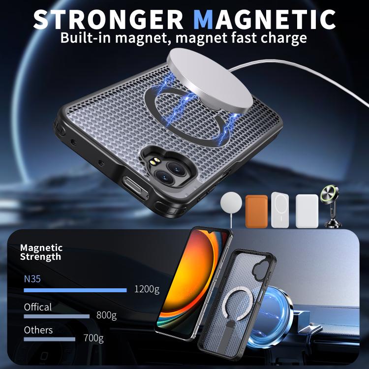For Samsung Galaxy Xcover7 Pro Honeycomb Cooling MagSafe Holder Phone Case