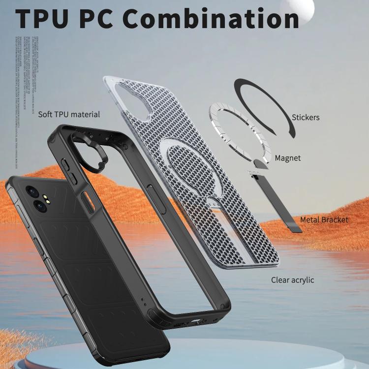 For Samsung Galaxy Xcover7 Pro Honeycomb Cooling MagSafe Holder Phone Case