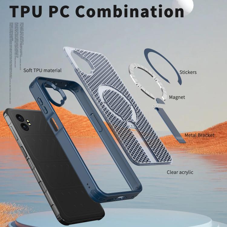 For Samsung Galaxy Xcover7 Pro Honeycomb Cooling MagSafe Holder Phone Case