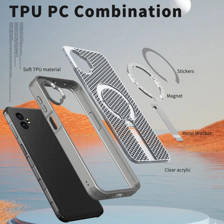 For Samsung Galaxy Xcover7 Pro Honeycomb Cooling MagSafe Holder Phone Case